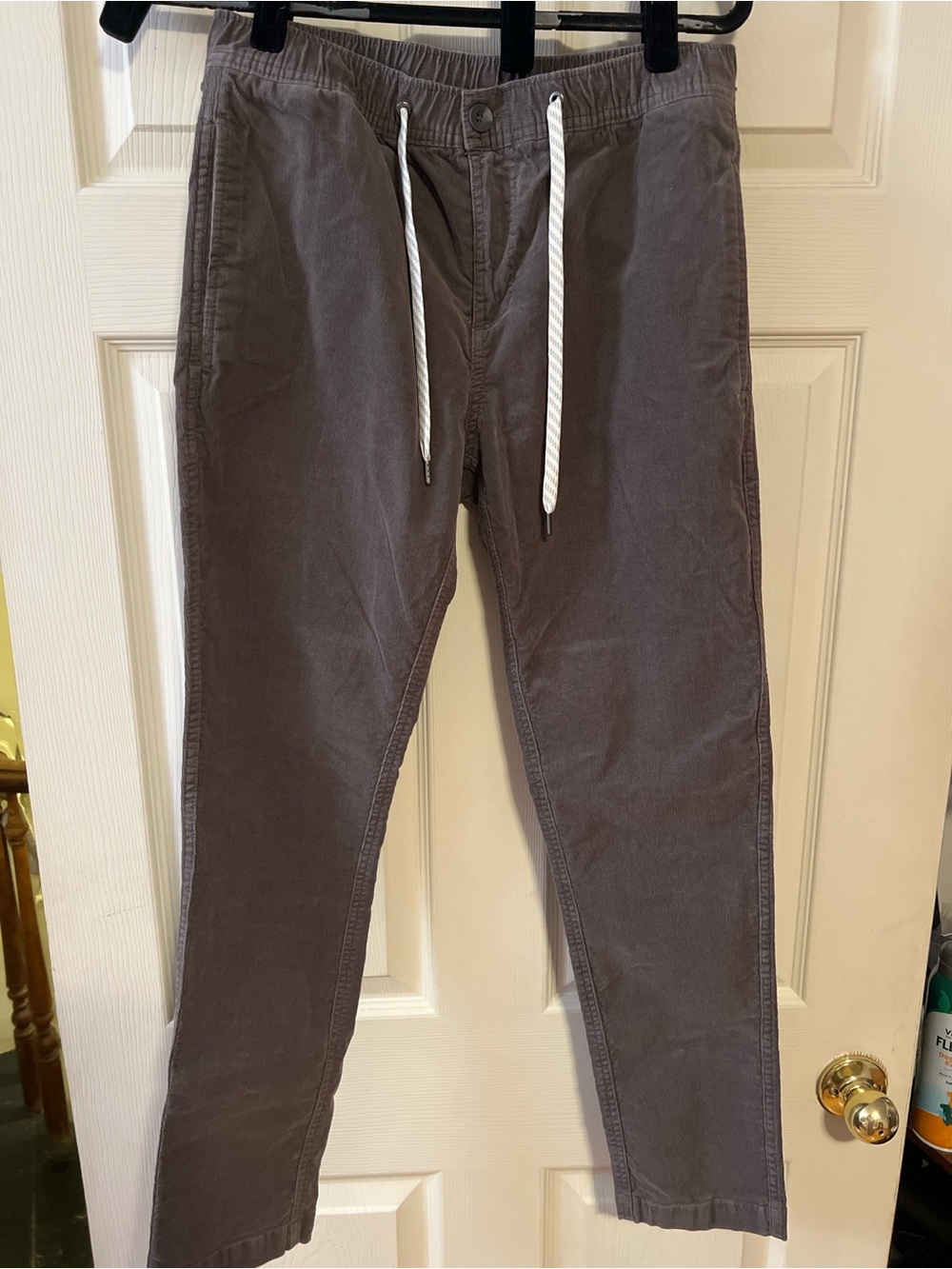 #349 Vuori Optimist Elastic Waist Corduroy Pants Gray Size Small NWOT